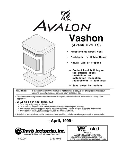 avalon vashon gas stove